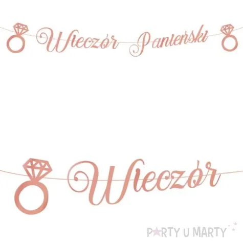 baner wieczor panienski pierscionki rozowo zloty partypal 150 cm