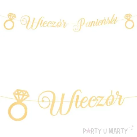baner wieczor panienski pierscionki zloty partypal 150 cm