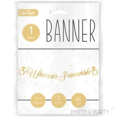 baner wieczor panienski pierscionki zloty partypal 150 cm