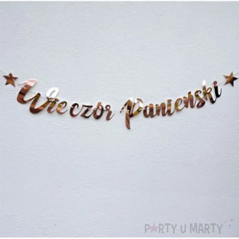 baner wieczor panienski rozowe zloto dekoracjepolska 130 cm