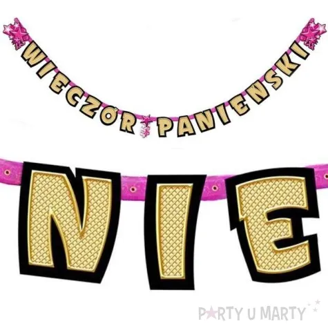 baner wieczor panienski rozowo zloty dekoracjepolska 292 cm