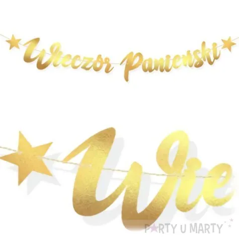 baner wieczor panienski zloty dekoracjepolska 130 cm