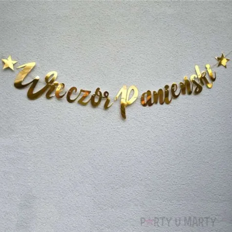 baner wieczor panienski zloty dekoracjepolska 130 cm