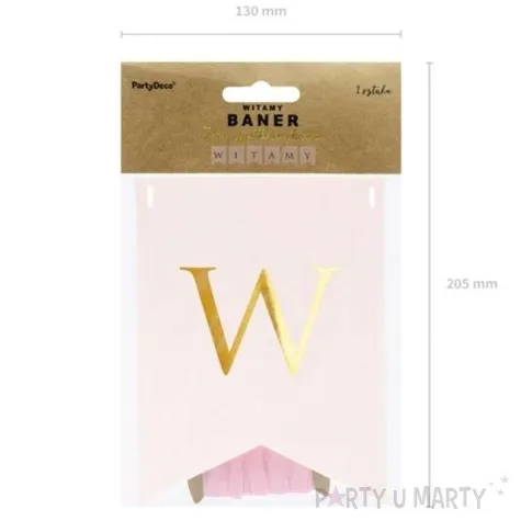 baner witamy partydeco rozowy jasny 80 cm