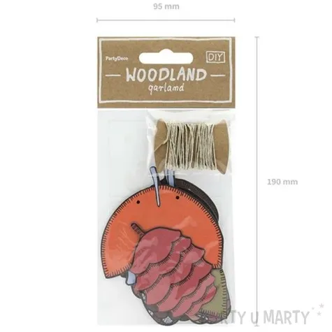 baner woodland szyszki i liscie partydeco 260 cm