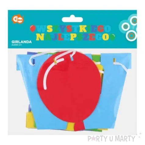 baner wszystkiego najlepszego 2 balony mix godan 3 m