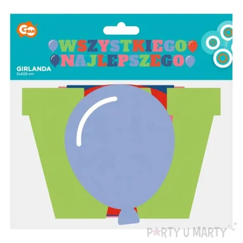 baner wszystkiego najlepszego 4 balony mix godan 3 m