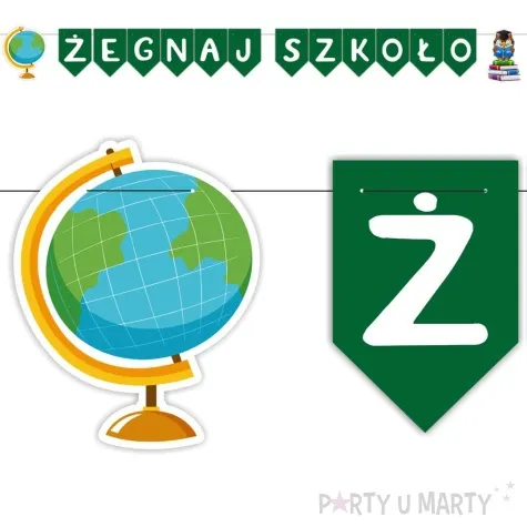 baner zegnaj szkolo tablica mix z zielonym 2 5 m