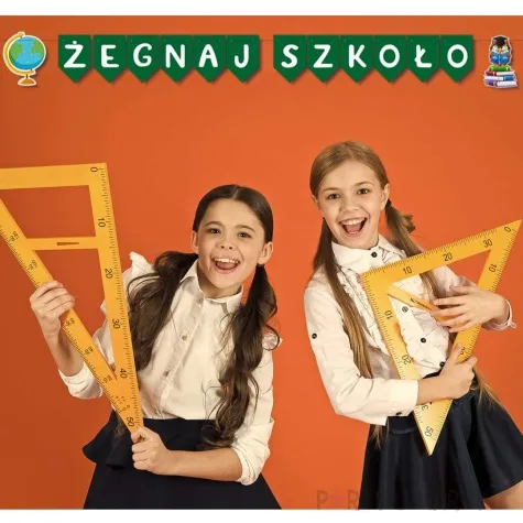 baner zegnaj szkolo tablica mix z zielonym 2 5 m