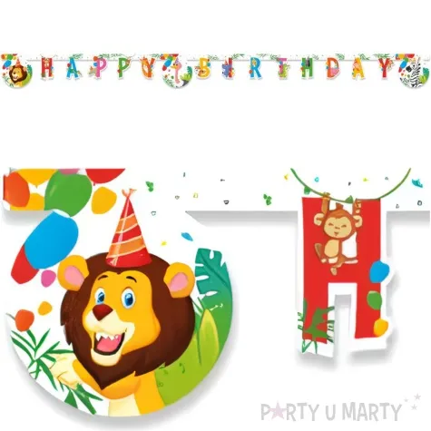 baner zwierzeta safari happy birthday procos 200 cm
