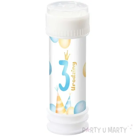 banki mydlane 3 urodziny baloniki niebieski