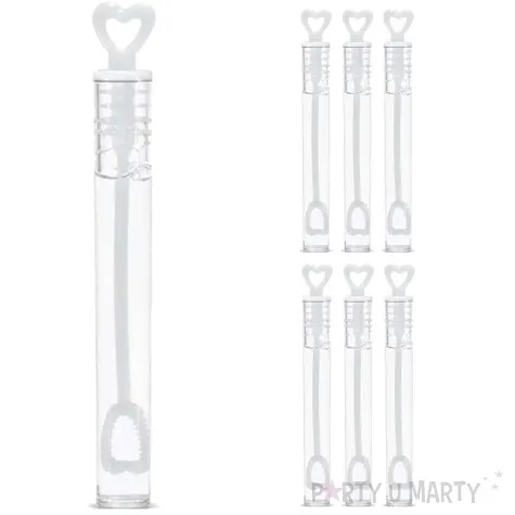 banki mydlane serduszko bialy partydeco 4ml 6 szt
