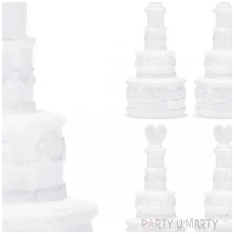 banki mydlane torcik z sercem bialy partydeco 17 ml 6 szt
