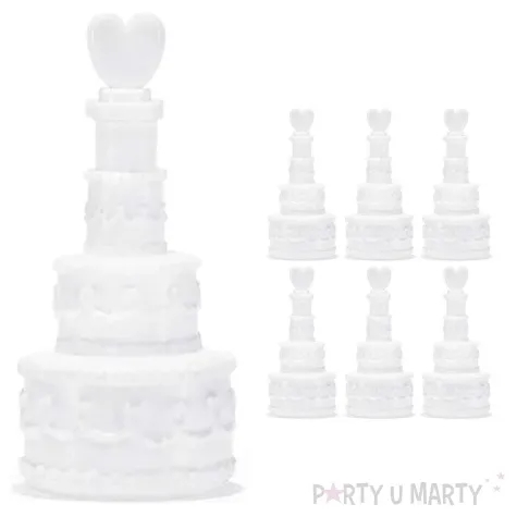 banki mydlane torcik z sercem bialy partydeco 9 ml 6 szt