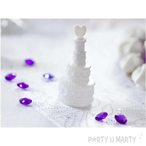 banki mydlane torcik z sercem bialy partydeco 9 ml 6 szt
