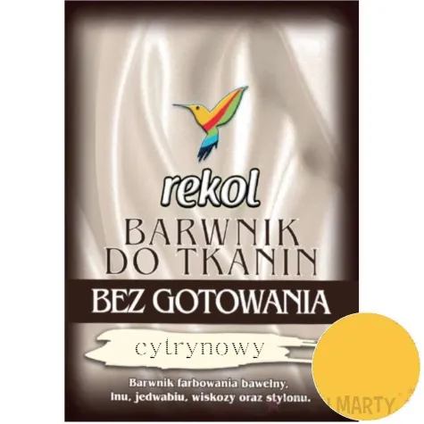 barwnik do tkanin bez gotowania cytrynowy rekol 15 g