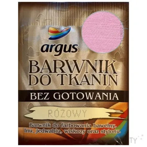 barwnik do tkanin bez gotowania rozowy argus 15 g