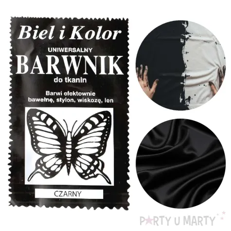 barwnik do tkanin farba do ubran motyl czarny pigment do odziezy biel i kolor 10 g