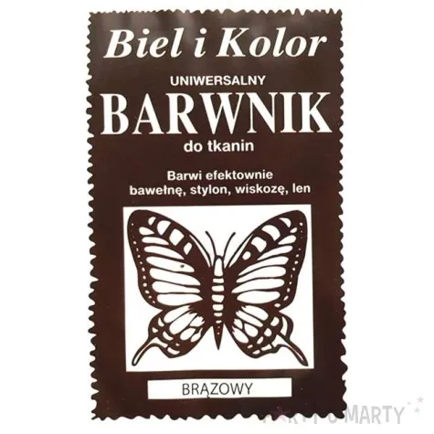 barwnik do tkanin motyl brazowy biel i kolor 10 g