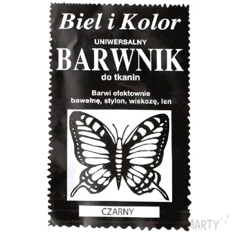 barwnik do tkanin motyl czarny biel i kolor 10 g
