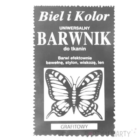 barwnik do tkanin motyl grafitowy biel i kolor 10 g
