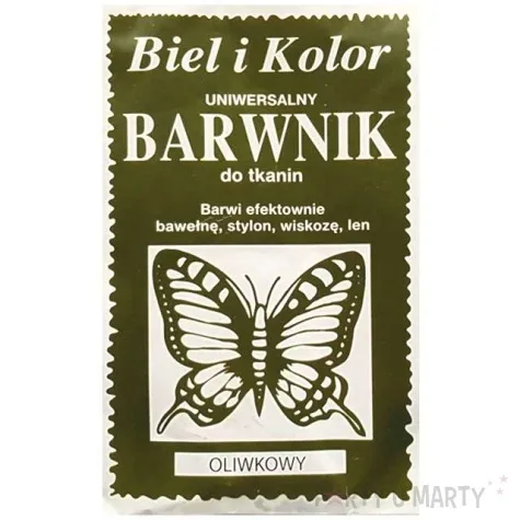 barwnik do tkanin motyl oliwkowy biel i kolor 10 g