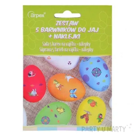 barwniki do jajek jajko kolor 5 naklejki mix arpex