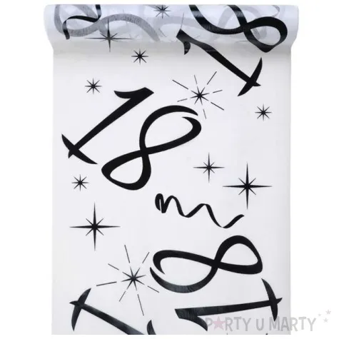 bieznik 18 urodziny bialy santex 500 x 30 cm