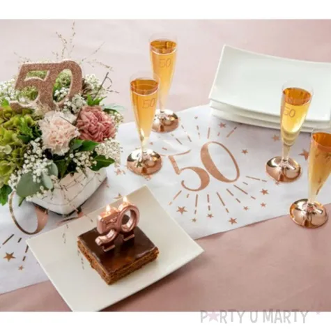 bieznik 18 urodziny rozowe zloto bialy santex 500 x 30 cm