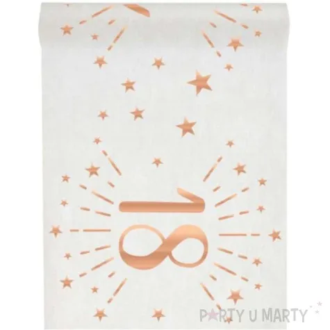 bieznik 18 urodziny rozowe zloto bialy santex 500 x 30 cm