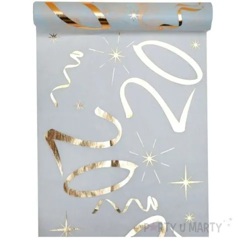 bieznik 20 urodziny bialo zloty santex 500 x 30 cm