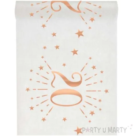 bieznik 20 urodziny rozowe zloto bialy santex 500 x 30 cm