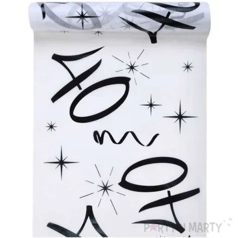 bieznik 40 urodziny bialy santex 500 x 30 cm