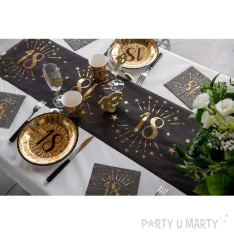 bieznik 60 urodziny czarno zloty santex 500 x 30 cm