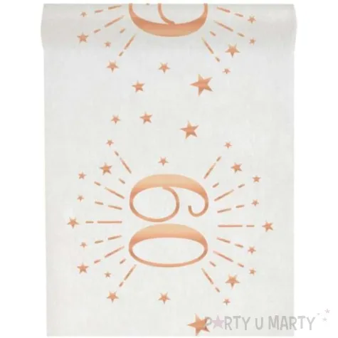 bieznik 60 urodziny rozowe zloto bialy santex 500 x 30 cm