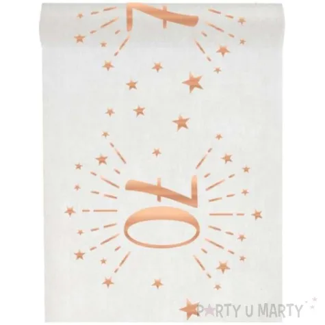 bieznik 70 urodziny rozowe zloto bialy santex 500 x 30 cm