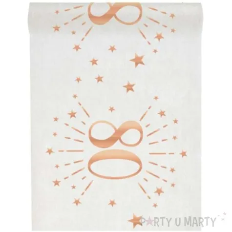 bieznik 80 urodziny rozowe zloto bialy santex 500 x 30 cm