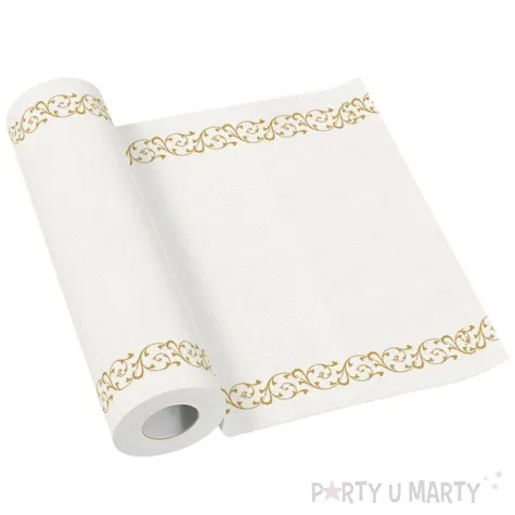 bieznik airlaid elegancki ornament zloty paw 24m 40 cm