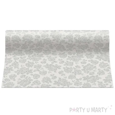 bieznik airlaid eleganckie roze srebrny paw 24m 40 cm