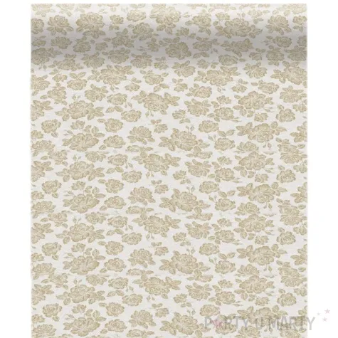 bieznik airlaid eleganckie roze zloty paw 24m 40 cm