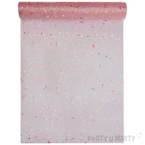 bieznik brokat rozowo zloty santex 500 x 30 cm