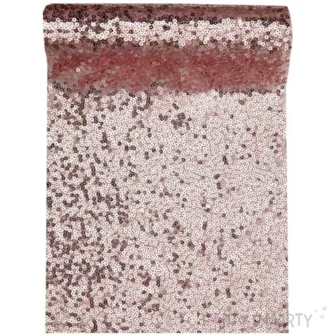 bieznik cekinowy rozowe zloto santex 300 x 19 cm