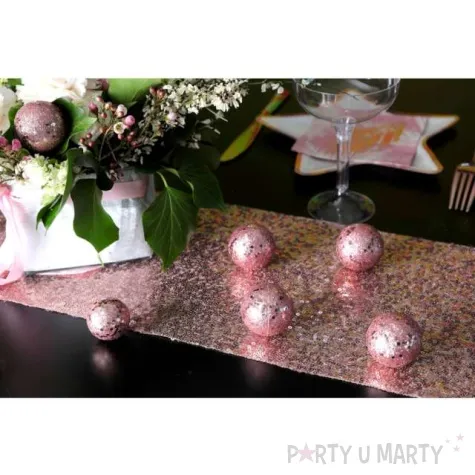 bieznik cekinowy rozowe zloto santex 300 x 19 cm