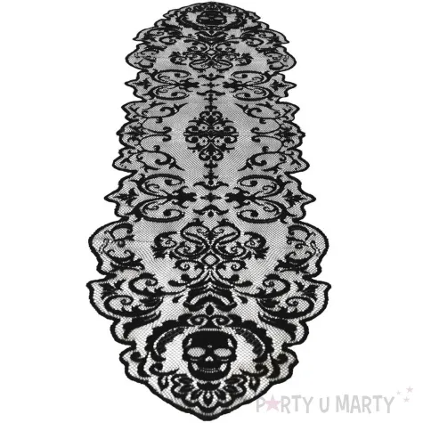 bieznik czachy halloween czarny guirca 180x35 cm