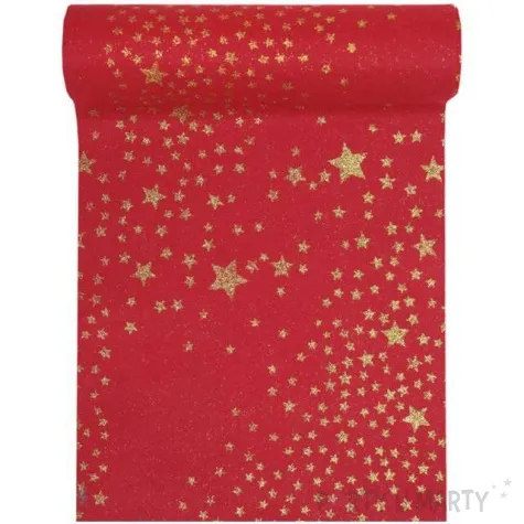 bieznik gwiazdki czerwony santex 300 x 30 cm