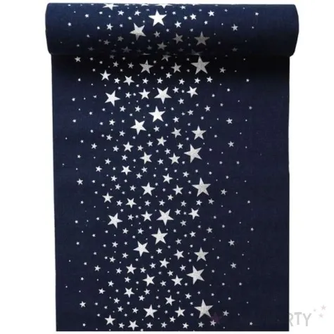 bieznik gwiazdki metaliczne granatowy santex 300 x 28 cm