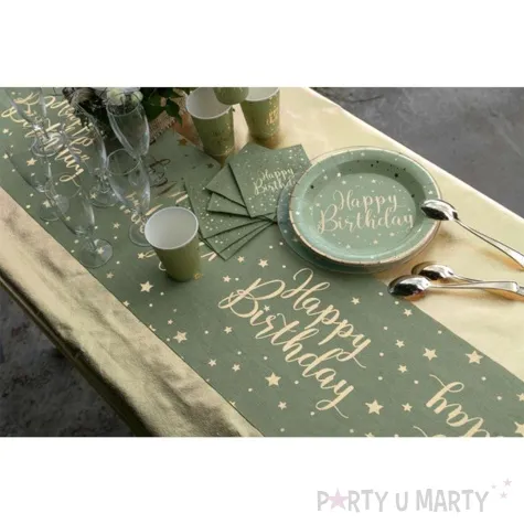 bieznik happy birthday kraft oliwkowy santex 500 x 28 cm