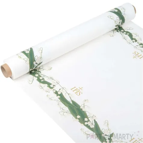 bieznik komunia swieta airlaid ihs i zdobienie z eukaliptusa czakos 480x40 cm