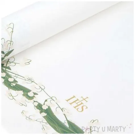 bieznik komunia swieta airlaid ihs i zdobienie z eukaliptusa czakos 480x40 cm