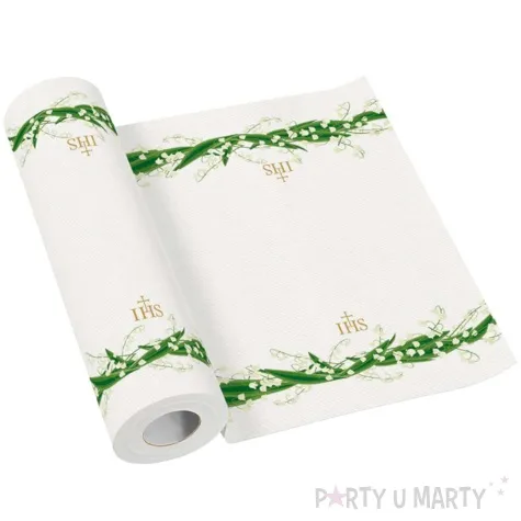 bieznik komunia swieta airlaid konwalie paw 24m 40 cm